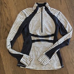 COPY - Lululemon half zip striped top sweater sz 4